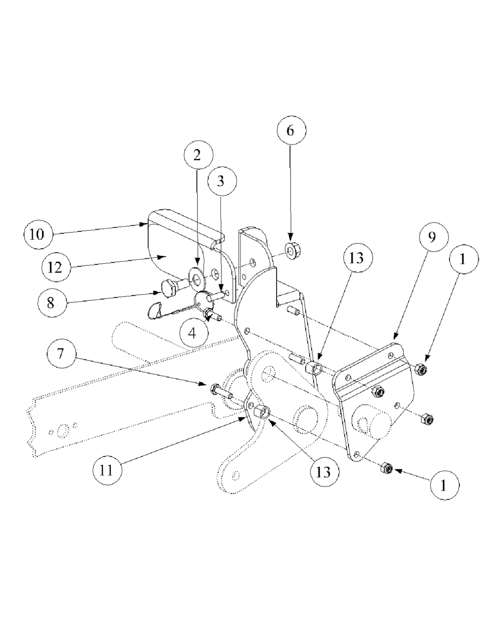 Foot Pedal Deck Lift Assembly Diagram and Parts List for M60-KW 53AB5D8X750-25-HP Cub Cadet Lawn Tractor